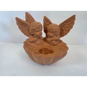 Partylite Cherubic Terracotta Angel Planter & Candle Holder